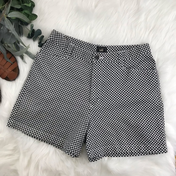 Vintage Pants - Vintage Lee Gingham High Waist Shorts